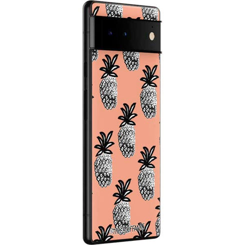 Bouffants and Broken Hearts Gray Scale Pineapple Google Pixel 6 Pro Skin